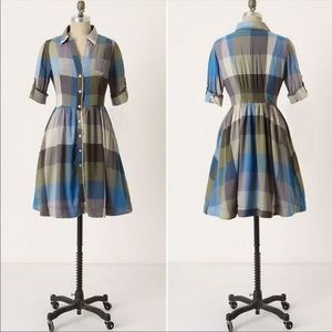 Anthropologie Reed Plaid Dress